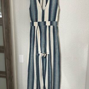 Striped Sleeveless Jumpsuit ! Beautiful short and dress  never used no tag !